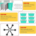 120pack 5oz Mini Cake Pans with Lids,LNYZQUS Aluminum Foil Cupcake Baking Cups Muffin Tin,Disposable Ramekins Small Cake Mini Brownie Baking Pan Cheesecake Containers -Cyan Blue