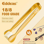 12 PCS Small Serving Tongs, 6" Mini Gold Sugar Tongs, Stainless steel Small Kitchen Tiny Food Tongs for Serving Food, Coffee Bar, Tea Party, Desserts Party and Ice Bucket