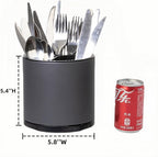 Utensil Holder,360°Rotating Kitchen Utensil Holder For Counter,Cooking Silverware Organizer Stainless Steel Caddy Flatware Spoon Spatula Tool Cutlery Container