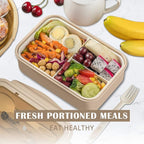 LOVINA Bento Box for Adults and Kids - 1400ML Portable, Lightweight, Easy to Carry Meal Holder with Spoon & Fork, Durable, Leak-Proof, BPA-Free and Food-Safe Materials