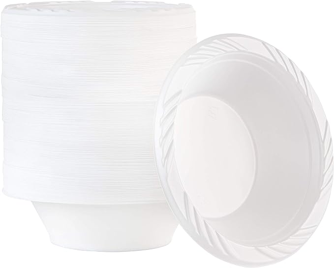 PLASTICPRO 200 Count Disposable 12 ounce White Plastic Soup Bowls