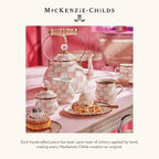 MACKENZIE-CHILDS Enamel Dinner 3-Piece Set, 10-Inch Round Serving Plate, 8-Salad/Dessert Plate, Breakfast Bowl, Rosy Check