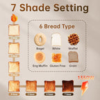 SEEDEEM Toaster 2 Slice with Touch Screen, Faster Heating Speed, 7 Shade Setting, 6 Bread Type, 1.5”Wide Slots Toaster, Removable Crumb Tray, 1350W, Dark Metallic