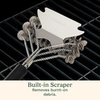Cuisinart Triple Coil Brush, 17” Stainless Steel Grill Brush with Wide Scraper for All Grates, Bristle Free Grilling Accessory for Worry Free Cleaning, Perfect for BBQs, Cookout & Tailgate Cleaning