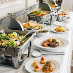 Stainless Steel Serving Spoons Set 8.8 Inch Serving Utensils Large Spoons for Buffet Catering Parties Kitchen, 8 Pcs