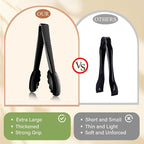 12 Pc Serving Tongs 9 Inch Bulk Reusable or Disposable Plastic Tongs Heavy Duty Hard Plastic Serving Utensils Set Large Salad Tong for Kitchen Party Food Buffet Appetizer BBQ Event Catering(Black）