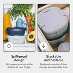 STOJO Collapsible Sandwich Box – 24oz, Reusable Food Storage Container, Silicone Bowl for Hot/Cold Food – Meal Prep, Lunch, Camping, Hiking – Dishwasher Safe (Set of 1, Cashmere)