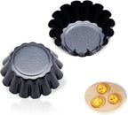 12 Packs Egg Tart Mold, Bigger Size 3 x 0.9inch, Non-Stick Pan Carbon Steel Cake Molds, Mini Pie Mould, Muffin Cupcake Pudding Baking Cup Maker - for Pies, Chinese Egg Tart, Cakes
