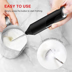 Bonsenkitchen Electric Milk Frother Handheld, Portable Whisk Milk Foam Maker, Drink Mixer for Coffee, Matcha, Electric Stirrer Coffee Mixer, Battery Operated(Not Included)