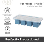 OGGI Prep & Portion Silicone Freezer Trays with Lid - Freezer Molds for Food, Ice Cube Tray, Food Prep Containers, Freezer Storage Containers, for Soup, Smoothie Cubes, Broth, Leftovers - 1/4 Cup