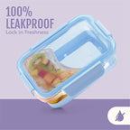 Ello Duraglass Refresh 3.4 Cup Meal Prep Sets 10Pc, 5 Pack Set- Glass Food Storage Container with Silicone Boot and Airtight BPA-Free Plastic Lids, Dishwasher, Microwave and Freezer Safe,Everest