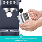 CASABREWS 3700 Essential Espresso Machine 20 Bar, Stainless steel Coffee Maker with Milk Frother, Espresso Coffee Machine for Cappuccino, Latte, 43.9oz Water Tank, Sapphire Blue