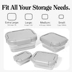 Stojo Nestable Collapsible Food Storage Container - Set of 4, Cashmere - Leak-Proof Airtight Seal Made With Food Grade Silicone For Meal Prep, Lunch Box, Pantry Organizer - Microwave & Dishwasher Safe