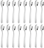 16 Pieces Heavy Duty Teaspoons Set,Tea Spoons Silverware,Food Grade Stainless Steel Dessert Spoons,Mirror Polished and Dishwasher Safe