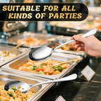 8 Piece Stainless Steel Serving Spoon Set - 4 Large, 4 Slotted,Dishwasher Safe,10-Inch, for Parties/Kitchen/Buffet/Catering