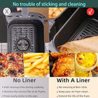 parchment paper for air fryer,8.7 * 5.5inch rectangle air fryer liners disposable,125pcs non-stick airfryer liners rectangle free of bleach, compatible with 8-9 Qt baskets