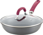 Rachael Ray Create Delicious Deep Hard Anodized Nonstick Frying Pan / Fry Pan / Hard Anodized Skillet - 10.25 Inch, Gray