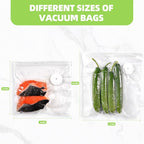 Vacuum Sealer Bags, Double Zipper Seal BPA Free Microwaveable Vacuum Storage Bag for Food