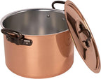 Cuisine Romefort | Tinned copper soup pot with higher walls, 6.3 qt | traditional stockpot made of solid copper with cast iron handles and copper lid | stewpot from France ideal for soups and stews