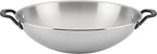 KitchenAid 5-Ply Clad Polished Stainless Steel Wok, Induction Compatible, Dishwasher Safe, 15 Inch Open Stir-Fry Pan