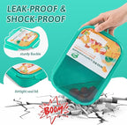 MISS BIG Bento Box for Kids, Leakproof Lunch Box, No BPAs & Chemical Dyes, M/W, D/W & Fridge Safe (1150ml Green)