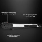 12 Inch Kitchen Tongs for Cooking, 600ºF Heat Resistant Silicone Cooking Tongs with Silicone Tip & Integrated Tool Rests for Tossing Salad, Serving Food, Grilling, Non-Stick & Dishwasher Safe (Black)