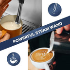 Garvee Espresso Machine with Grinder, 20 Bar Professional Coffee Maker for Home, Coffee Machine with High Power Milk Frother, Digital LCD, Stainless Steel (Single/Double Brew)