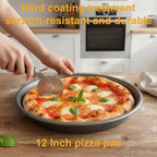 12 Inch Deep Dish Pizza Pan for Oven, 2 Pack Nonstick Round Heavy Duty Aluminum Pizza Baking Tray(4cm Deep), Restaurant Style Pizza Pan with Rolled Edge & Warp Resistant (Thickened Crisper Pan)
