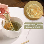Matcha Tea Set, 5-Piece Ceramic Matcha Bowl & Whisk Kit with Cute Cat Pattern, Traditional Japanese Chawan, Scoop & Sifter, Perfect for Tea Ceremony, Gift for & Tea Lovers (white)