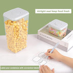 Airtight Food Storage Containers with Lids Pop Up Containers Pasta Organizer for Kitchen Pantry Cereal Snack Flour Sugar Coffee (3pc 3300ml / 3.48qt)