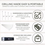 O-Yaki Flat Metal Kabob Skewer for Grilling – Set of 8 BBQ Skewers Stainless Steel with Storage Bag, Dishwasher Safe Skewers with Hook Handle & Sharp Tip for BBQ, Cookouts & Oven Use – 12 Inch