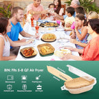 505 PCS Air Fryer Liners Disposable, 8 inch Square Parchment Paper Liners, Heavy-Duty Air Fryer Liners for 5-8 QT Basket, Non-Stick & Oil-Proof Parchment Paper for Microwave