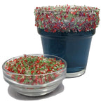 Snowy River Holiday Cocktail Sugar - Naturally Colored Red, White & Green Festive Cocktail Rimmer, Beverage Rimmer, Margaritas, Kosher (Holiday, 3oz Gift Bottle)
