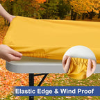 homing Rectangle Table Cloth Cover, Waterproof Polyester Elastic Fitted Tablecloth, Fits for 4 Foot Folding Tables, Washable Table Protector for Fall, Thanksgiving (Mustard Yellow, 30" x 48")