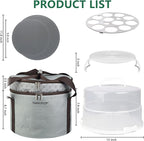 12 Inch Cake carrier Container with Lid and Handles Includes Insulated Bag for Safe Transportation of Buttercream Doesn't Melt Easy for Cakes, Pies and Cupcakes (Grey)