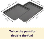 Wilton Silver 2- Piece Non-Stick Baking Sheet Set, Stainless Steel Bakeware for Baking and Roasting, Made without PFAS