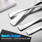 Lemeya 24-Piece Silverware Set with Steak Knives,Forged 18/10 Stainless Steel Cutlery Set for 4,Modern Heavy Duty Flatware Utensils Set,Forks Spoons and Knives Set, Mirror Polished,Dishwasher Safe