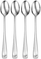 Oneida Silverware Set, Moda Fine Flatware 4-Piece Iced Teaspoon Set, Service for 4, Dishwasher Safe, 18/10 Stainless Steel, Mirror Finish, Home and Kitchen Utensils, Long Spoons (Silver, 4 Piece)