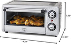 GreenLife Countertop Toaster Oven Air Fryer Stainless Steel, Healthy Ceramic Nonstick, PFAS Free, Tray & Basket, Bake, Broil, Reheat, Adjustable Temp & Time Control, Auto Shutoff, Black