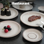 Stoneware Narrow Rim Commercial Grade Dinnerware Brown Speckle, Plate 9", Case of 24