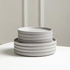 Stone Lain Haven Stoneware 12-Piece Dinnerware Set, Grey - Plates and Bowls Sets for 4, Elegant Dish Set, Includes Dinner Plates, Salad Plates Cereal Bowls, Microwave & Dishwasher Safe