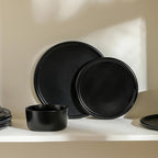 Stone Lain Eden 4-Piece Dinner Plate Set Stoneware, Black
