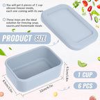 6 Packs 1 Cup Silicone Soup Freezer Molds with Lid Silicone Soup Freezer Trays Rectangle Reusable Food Preserving Tray Freezing Sauces Stews(Multiple Color)