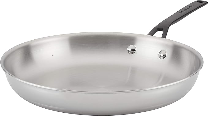 KitchenAid 5-Ply Clad Polished Stainless Steel Fry Pan/Skillet, 12.25 Inch