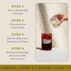 Bizzy Organic Cold Brew Coffee | Light & Bright Blend | Coarse Ground Coffee | Light Roast | Micro Sifted | Specialty Grade | 100% Arabica | Brew Bags | 4 Count | Makes 14 Cups (Pack of 2)
