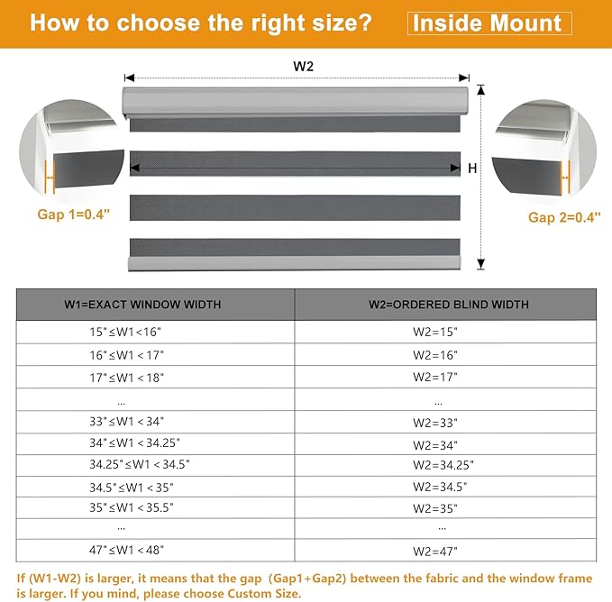 Persilux Cordless Zebra Blinds for Windows Sheer Shades for Day and Night Thermal Insulated Window Shades for Home, 58" W x 47" H, Grey
