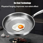 Titanium Pan, Pletefull Pure Titanium Pro Hammered Frying Pan, Multifunctional Non-stick Without Coating Cookware, Scratch-Resistant Durable Flat Pan Dishwasher-Friendly（10.23inch）