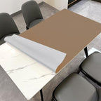 Leather Table Cover,1.8mm Thick,35.4x70.9 Inch Table Protector,Table Protector for Dining Room Table,Dining Table Cover,Table Cover Protector,Wood Table Protector(Khaki+Silvery,35.4x70.9)