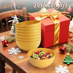Homienly Sunshine Yellow Bowl Set of 8, 60 Oz Large Wheat Straw Bowls, Unbreakable Big Salad & Soup Bowls, Microwave Safe for Easter, Picnic, Kids Party & Family Meals