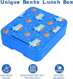 Bento Lunch Box Set for Kids with 10oz Soup Thermo, Leak-Proof Lunch Containers with 4 Compartment, Kids Thermo Hot Food Jar and Insulated Lunch Bag for Kid to School,BPA-Free(Basketball)